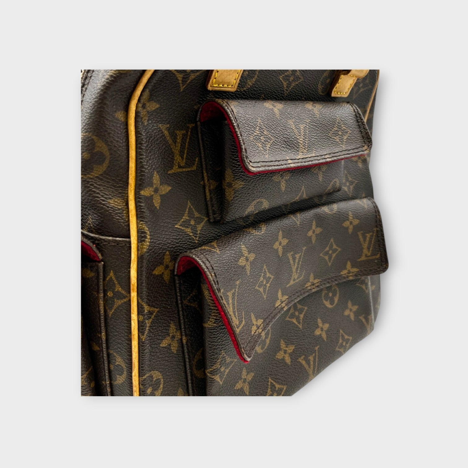 Louis Vuitton Monogram Excentri Cite M51161 Handbag Canvas Leather Brown【B】