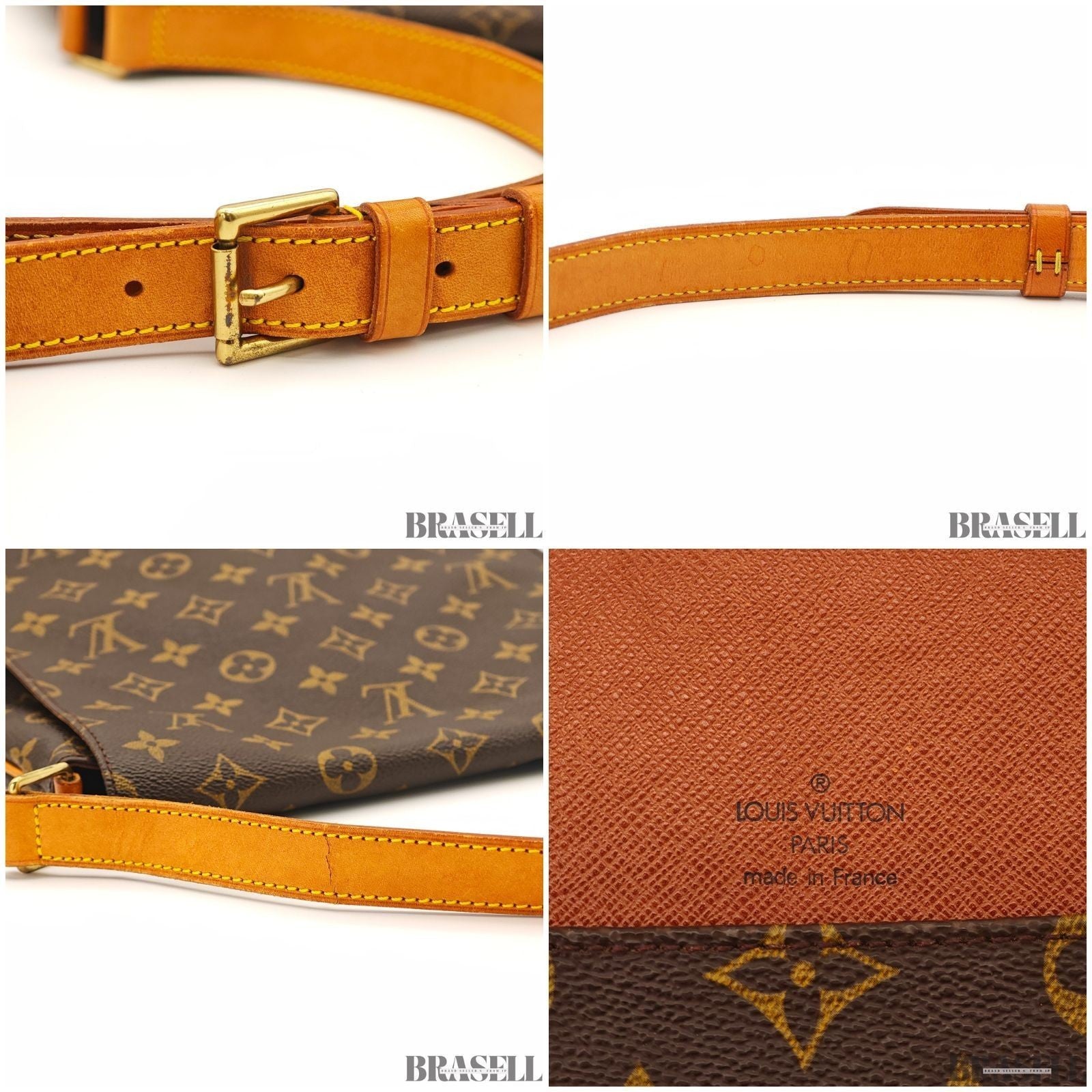 LOUIS VUITTON Musette M51256 Shoulder Bag Brown Monogram Canvas Vertical Women's