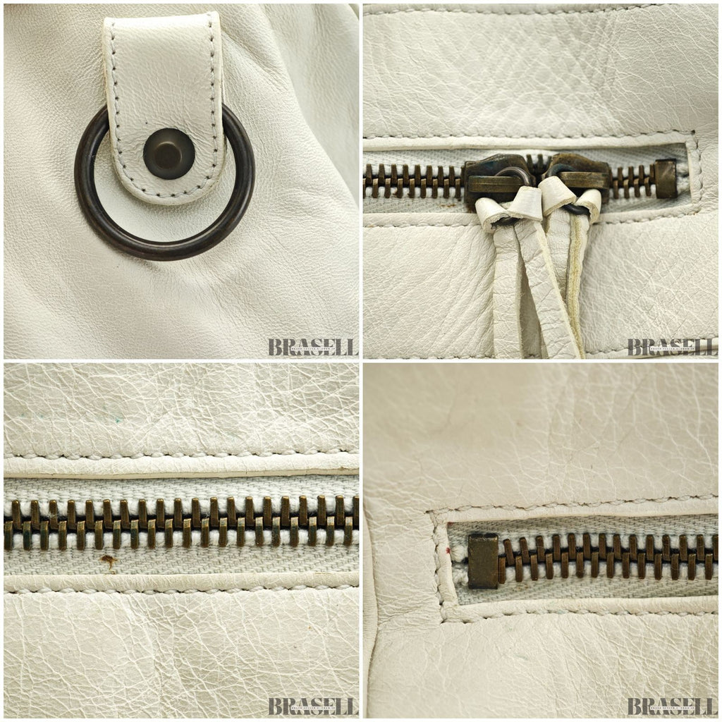 Balenciaga The First 103208 213048 Bag Handbag Cylinder Horizontal Ivory