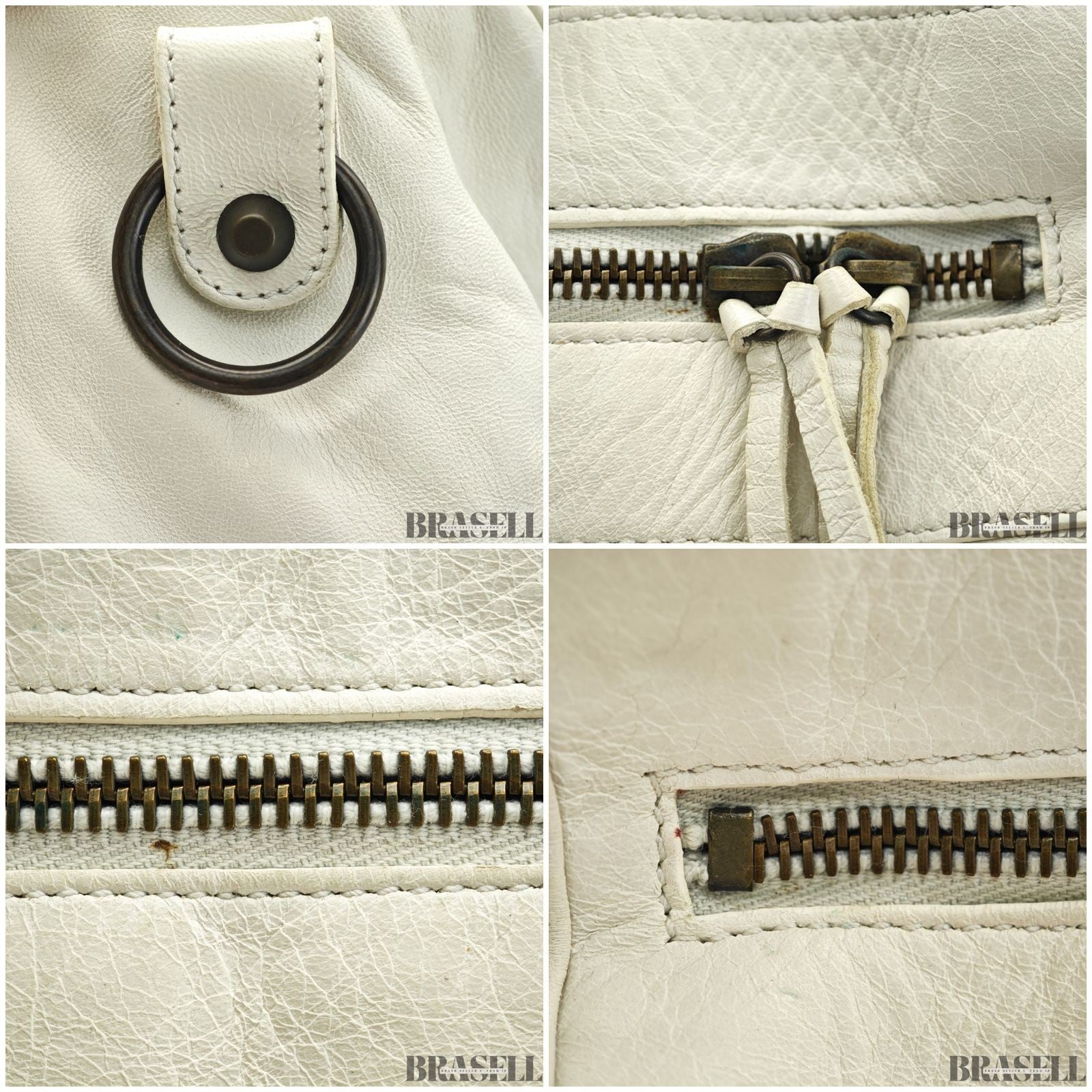 Balenciaga The First 103208 213048 Bag Handbag Cylinder Horizontal Ivory