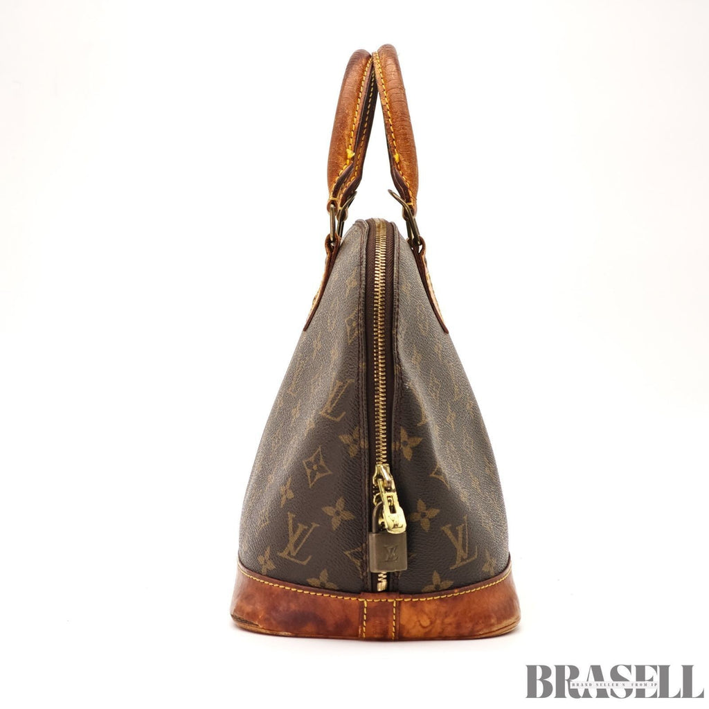 LOUIS VUITTON Alma PM Handbag M51130 Monogram Leather Brown FL1010
