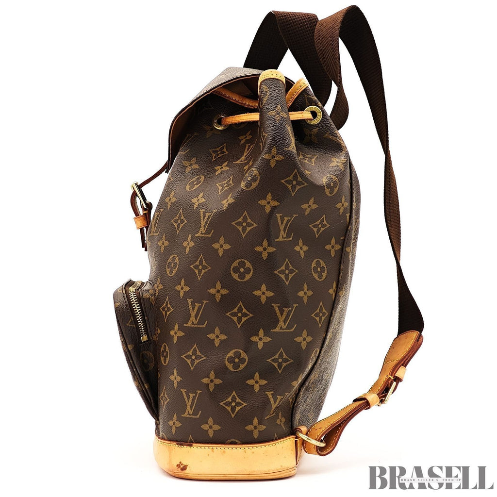 Louis Vuitton Montsouris GM M51135 Backpack Travel Monogram Canvas Leather Brown