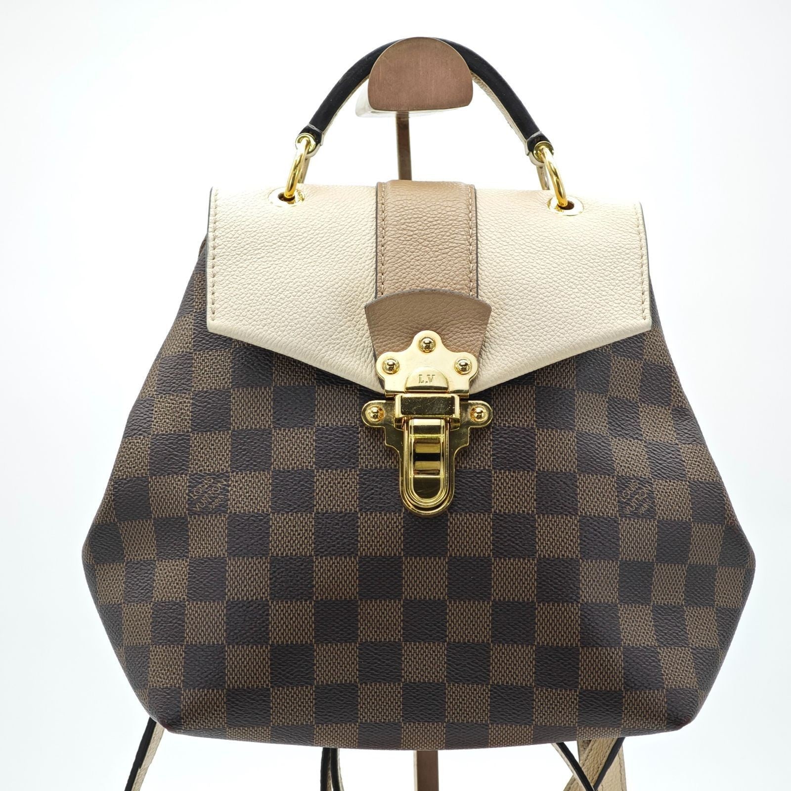 LOUIS VUITTON Damier Clapton N42259 Backpack with Flap Brown Women's