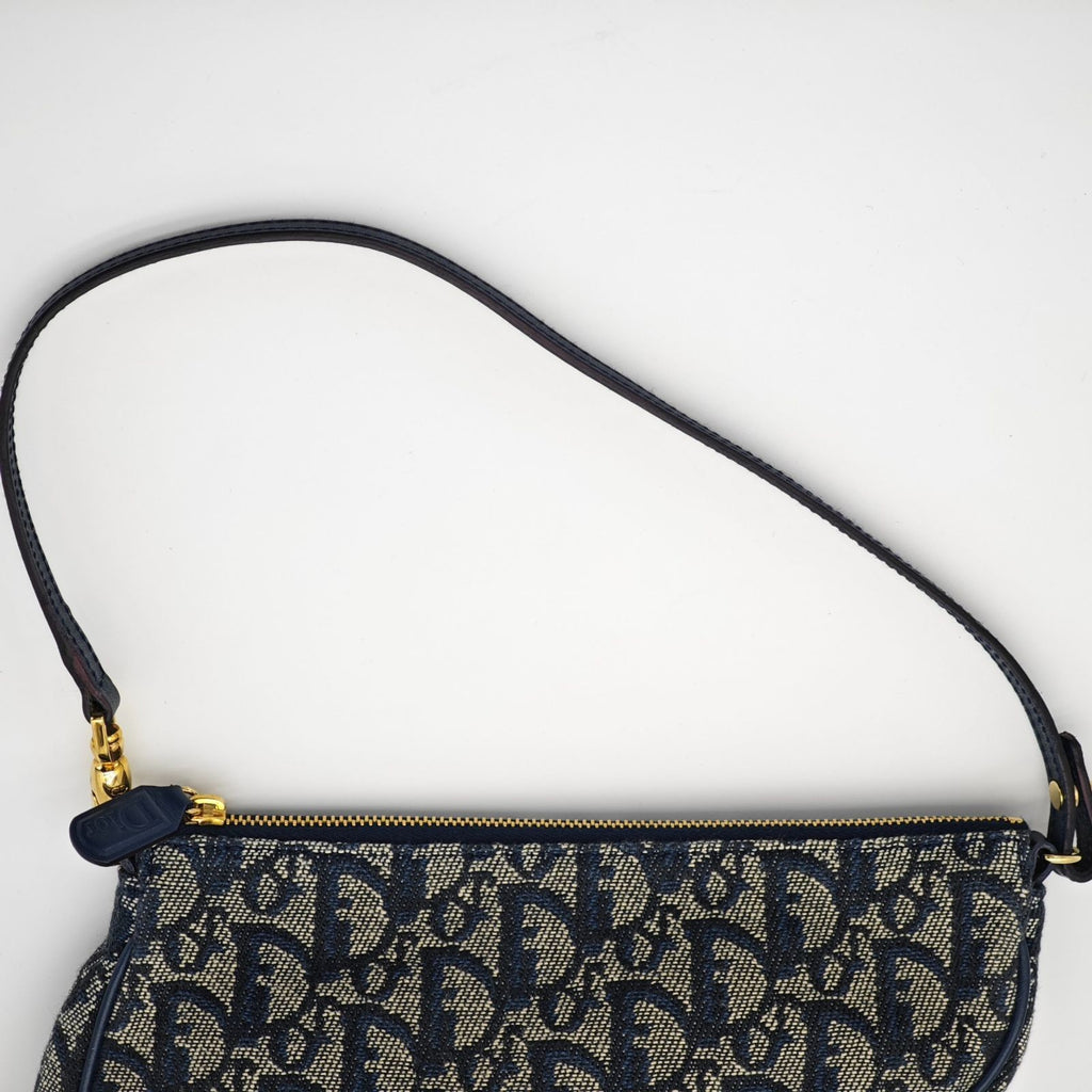 Dior Trotter Saddle Bag Handbag Mini Navy Women’s