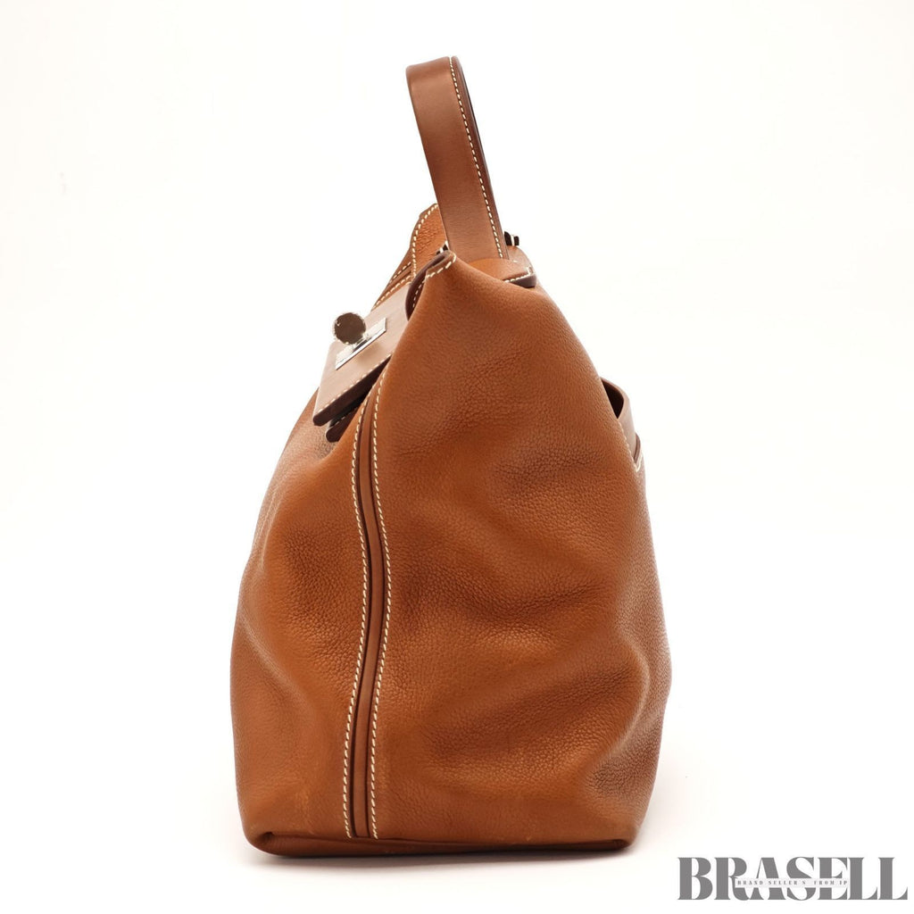 Hermes Sac 24/35 Handbag Top Handle Bag Brown Taurillon Maurice Swift Leather