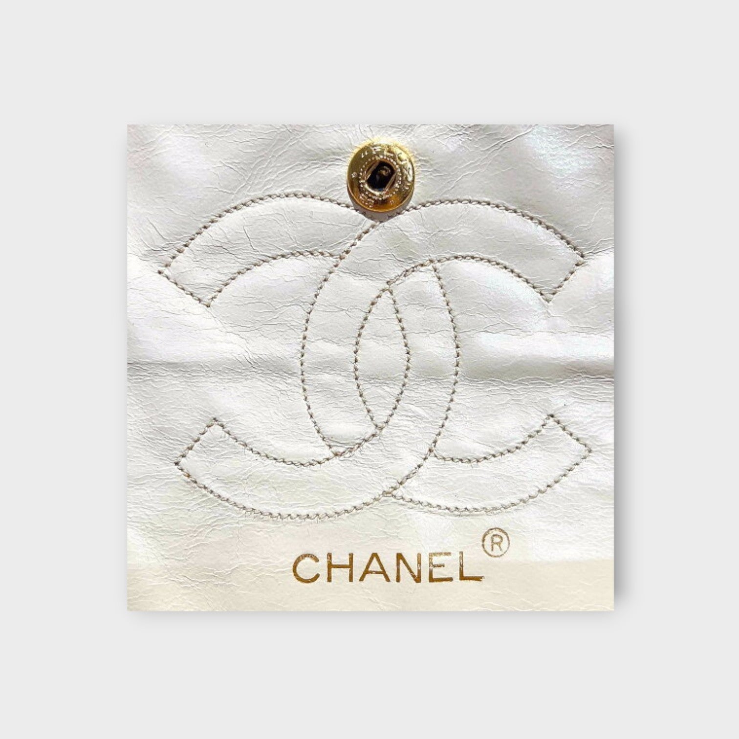 Chanel Classic Double Flap Bag 25 Beige Lambskin with Chain Strap and CC Logo【B】