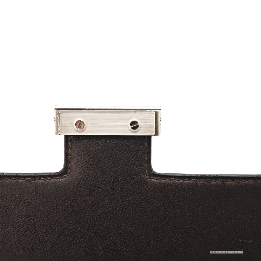 HERMES Constance 3 Mini Shoulder Bag Vos Swift Chocolate Silver Hardware