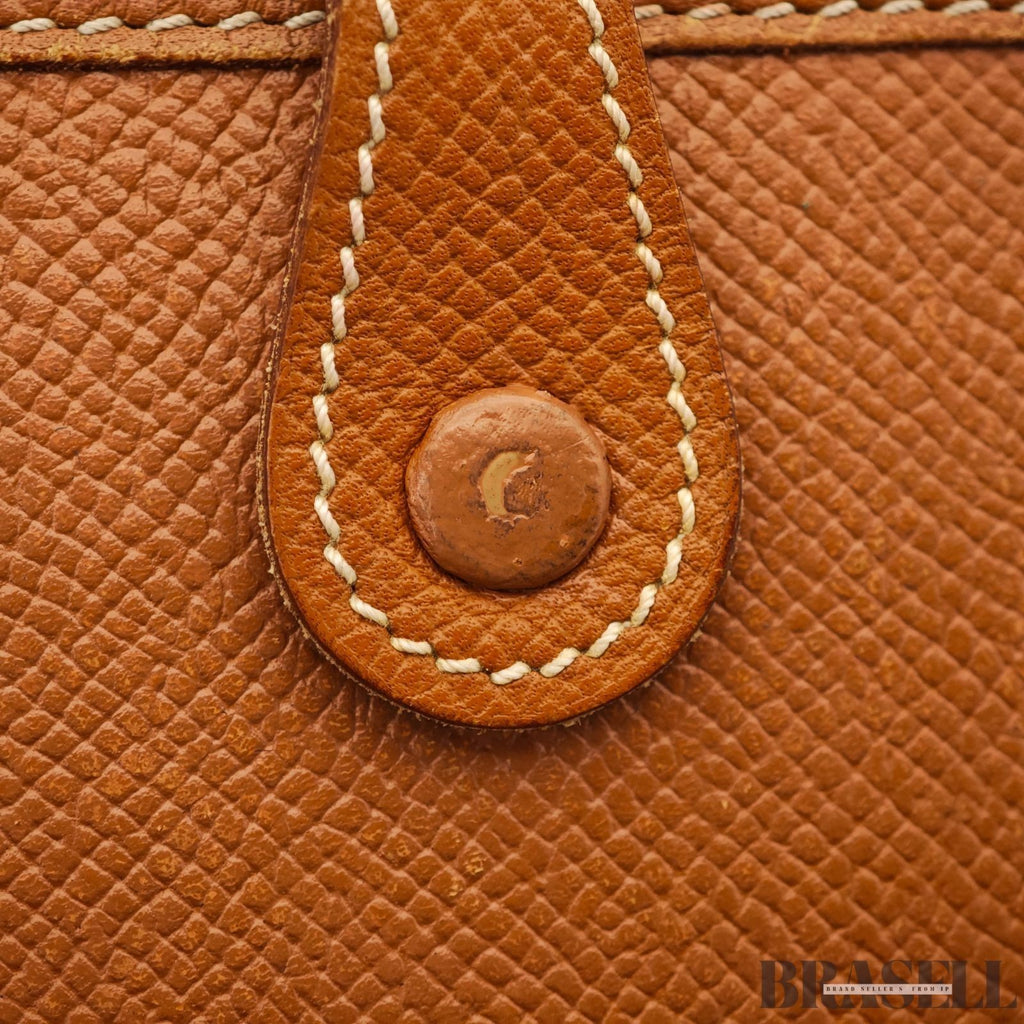 HERMES Mini Evelyne Shoulder Bag Crossbody Gold Brown Taurillon Clemence Leather