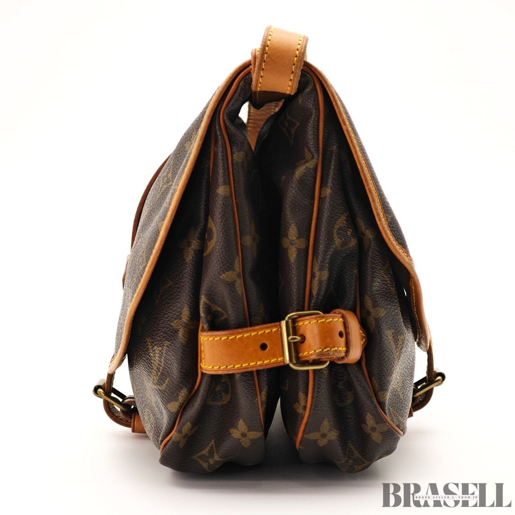 Louis Vuitton Saumur 30 M42256 Shoulder Bag Monogram Canvas Leather Brown