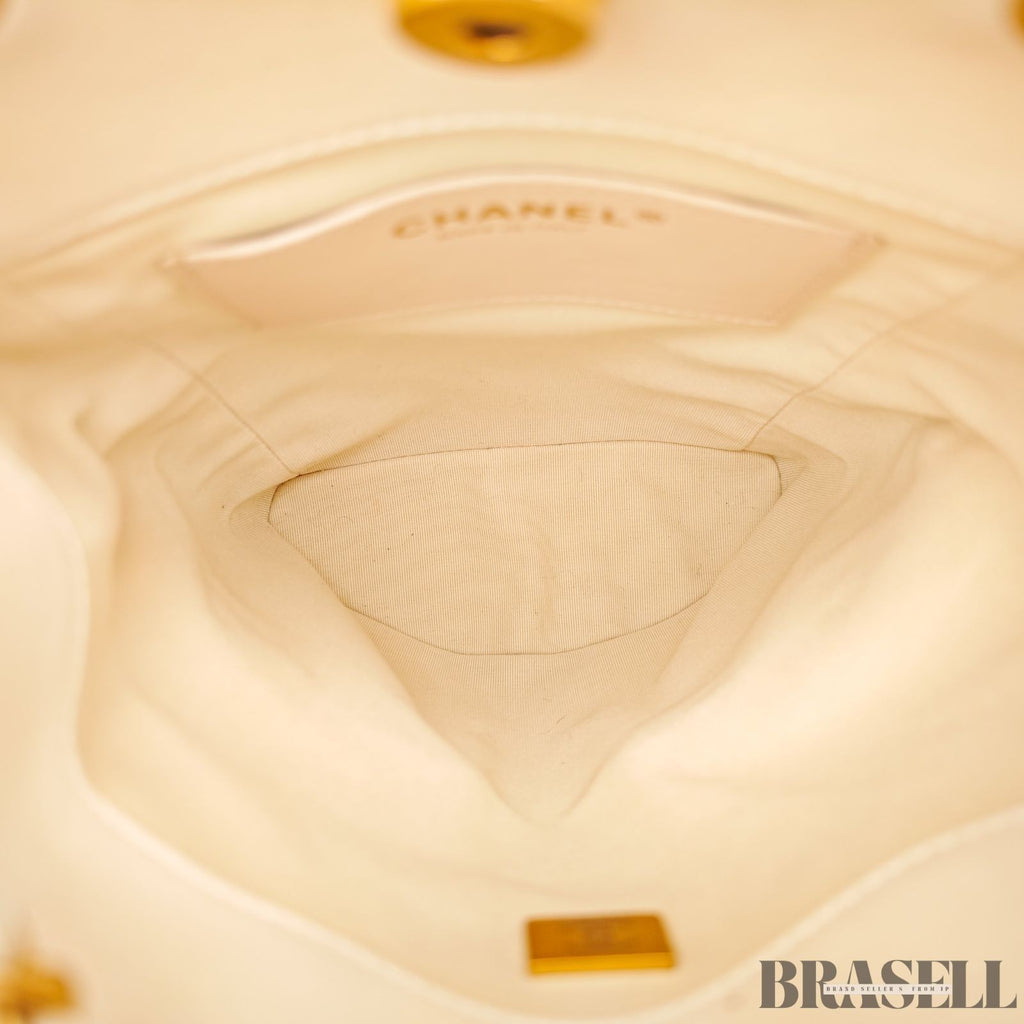 Zaino Chanel Matelassé Catena Bianco Zaino Borsa Oro Ferramenta Donna
