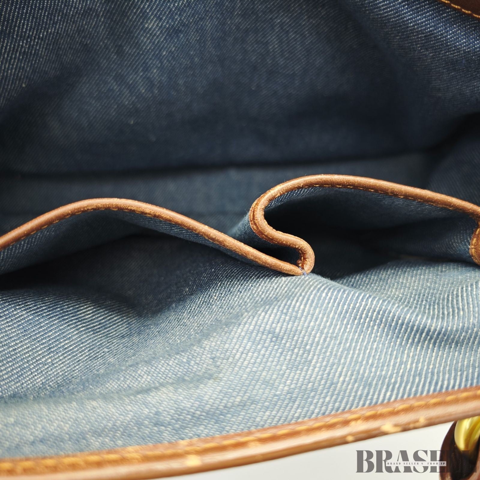 CELINE Macadam Boogie Bag YS00/75 Canvas Handbag in Blue Denim/Brown