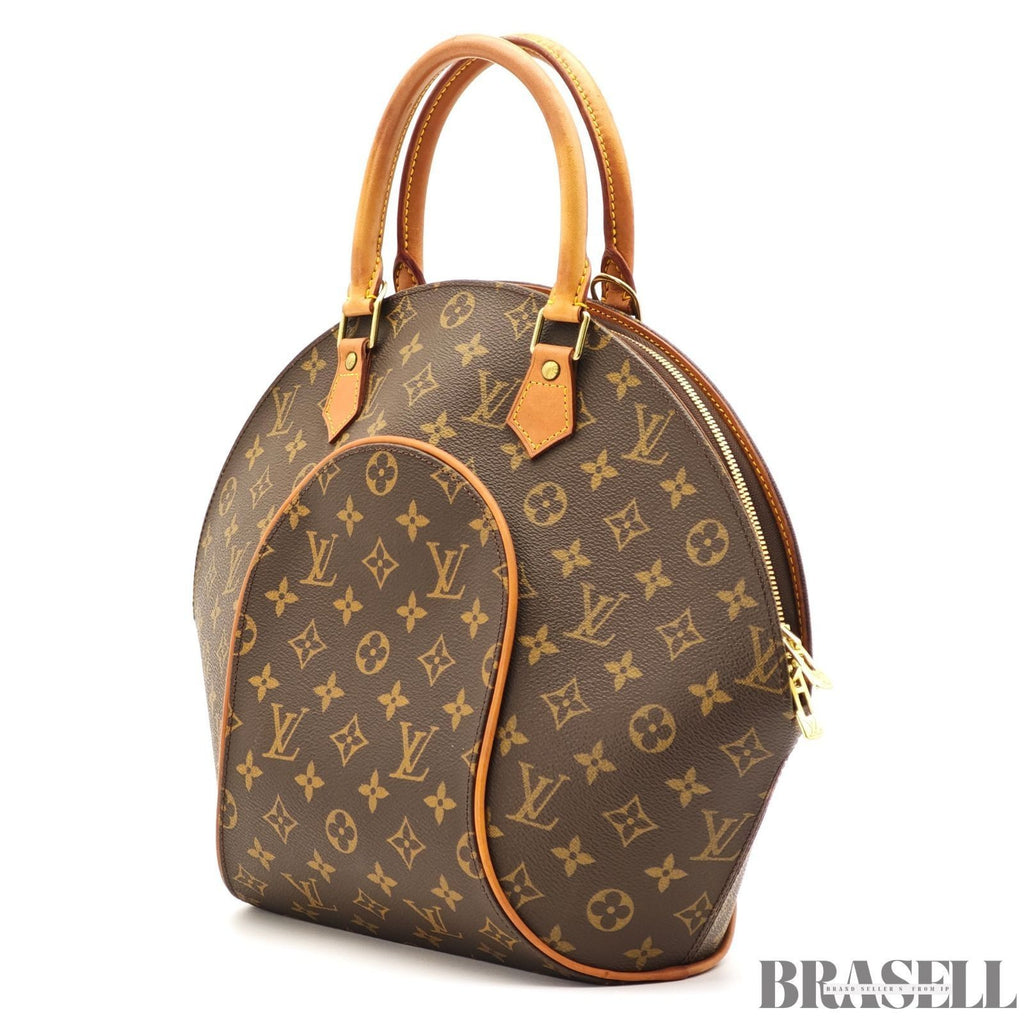 LOUIS VUITTON LV Logo Ellipse MM Hand Bag Monogram Leather Brown M51126 Large
