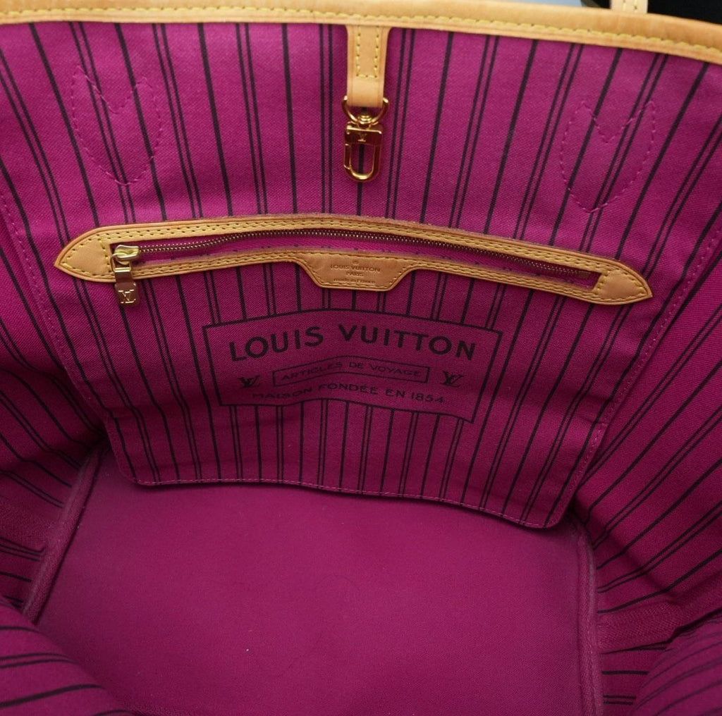 LOUIS VUITTON Monogram Neverfull MM Pivoine Tote Bag with Pouch M41178