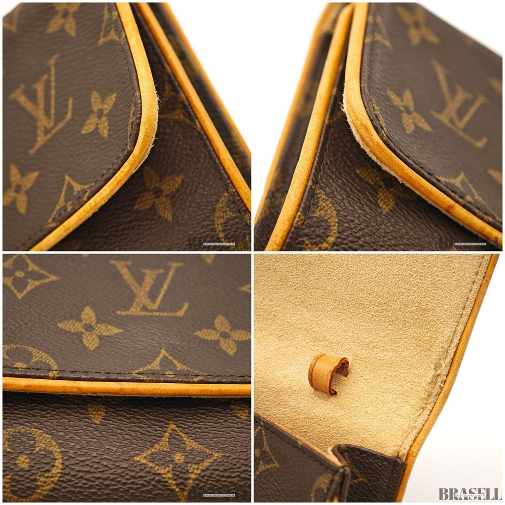 Louis Vuitton Pochette Twin GM M51852 Shoulder Bag Monogram Leather Brown Women