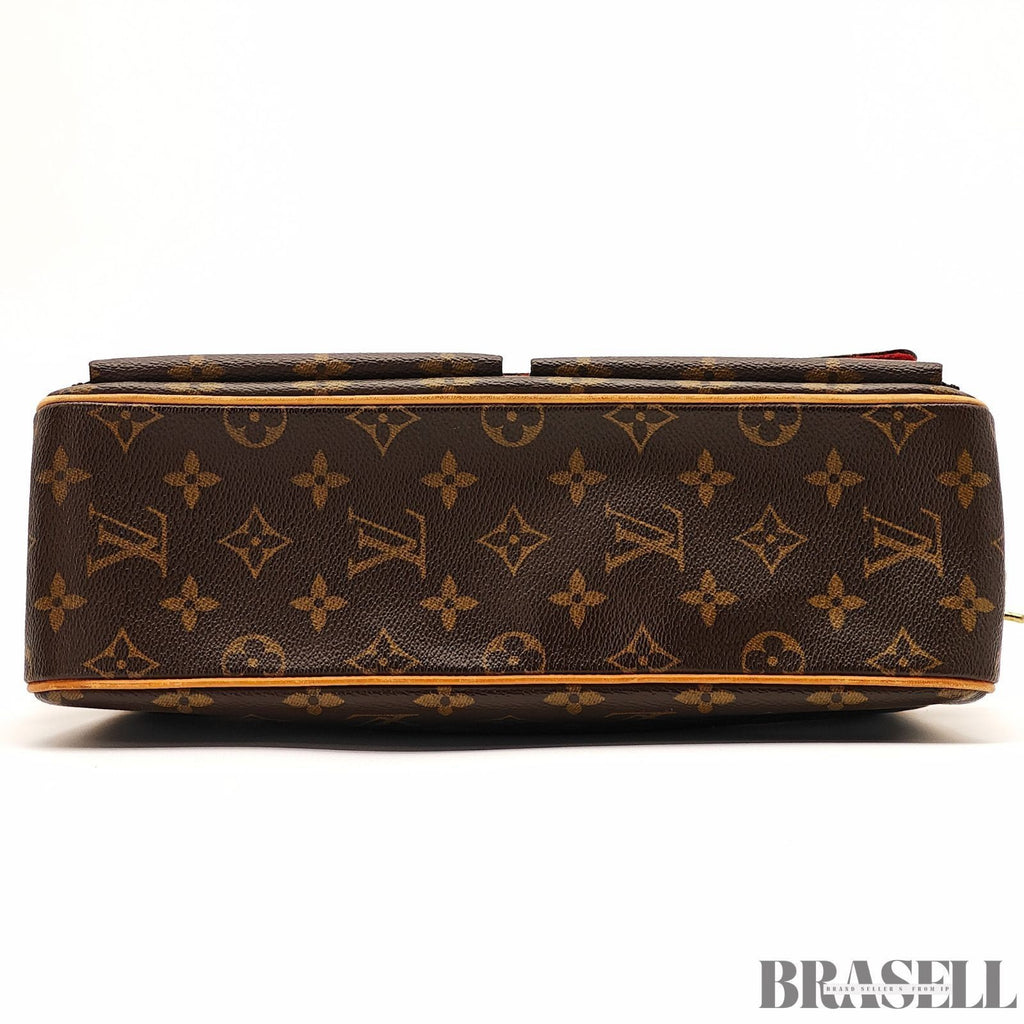 Louis Vuitton Vivacite MM M51164 Bag Handbag Monogram Brown With Box Dust Bag