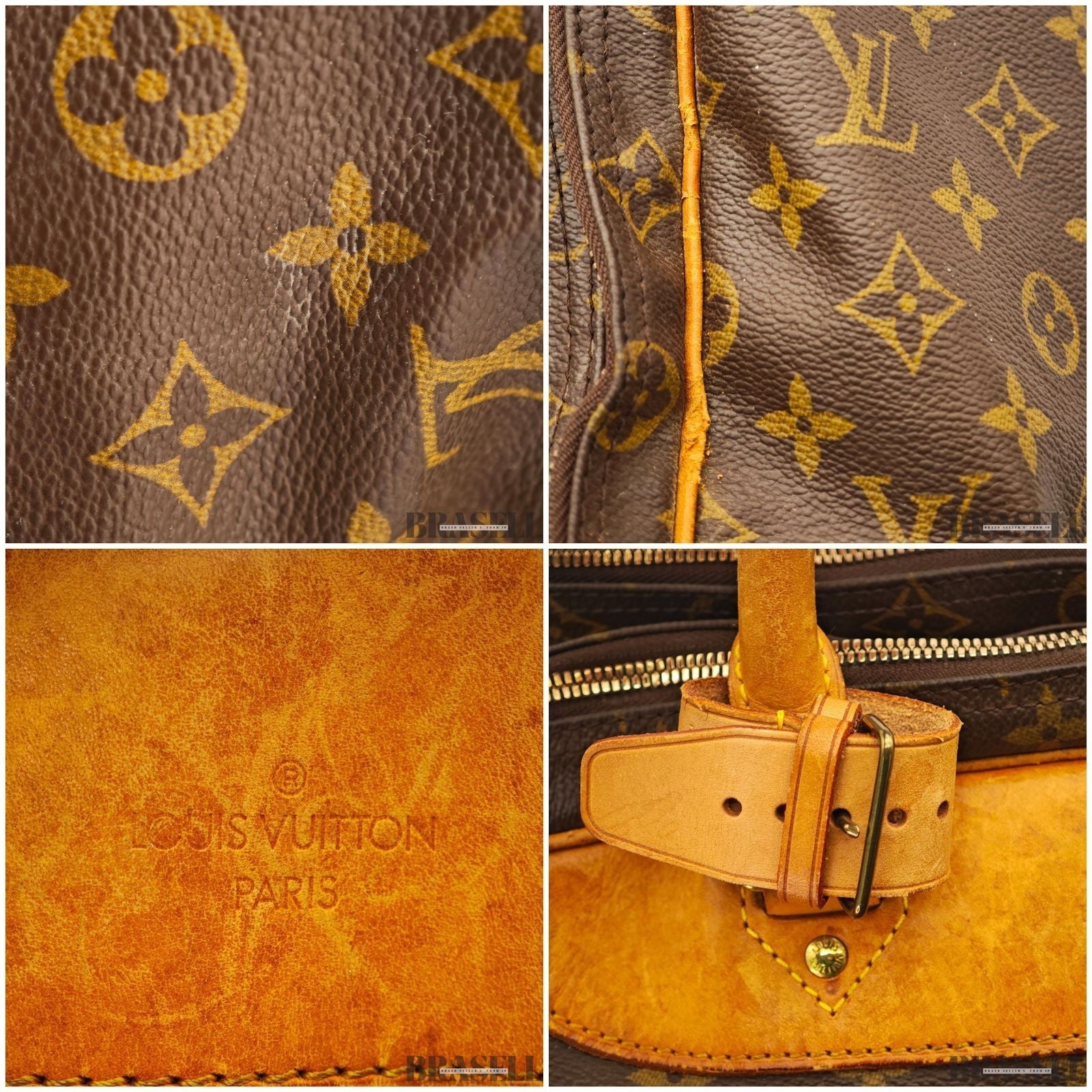 Louis Vuitton Monogram Alizé 24H M41399 Handbag Large Capacity Boston Bag Brown