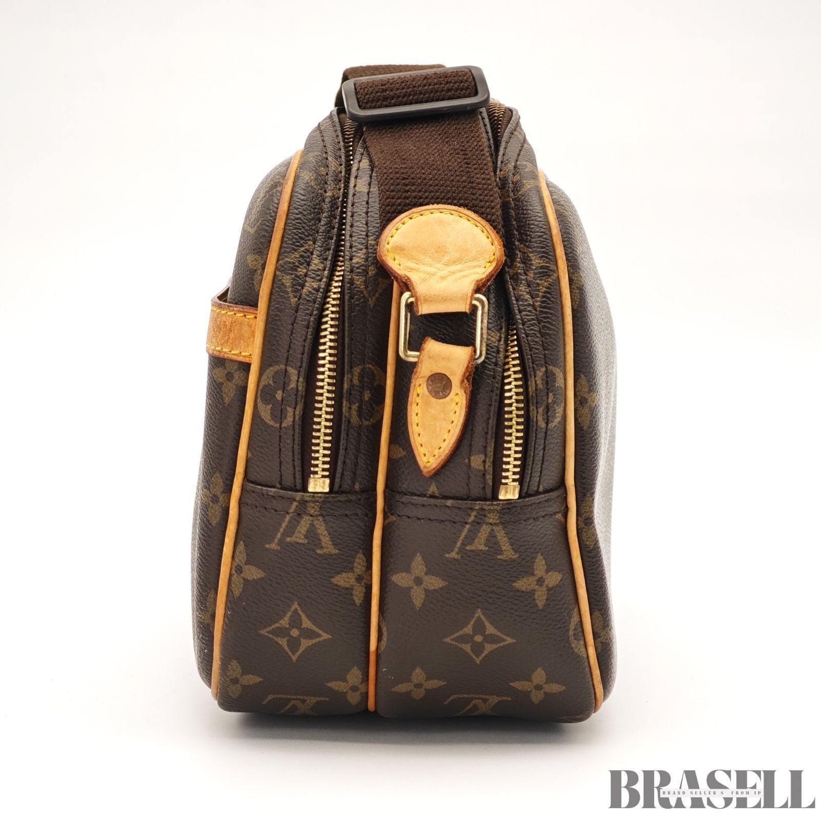 LOUIS VUITTON Reporter PM Crossbody Shoulder Bag Monogram Leather M45254 Brown