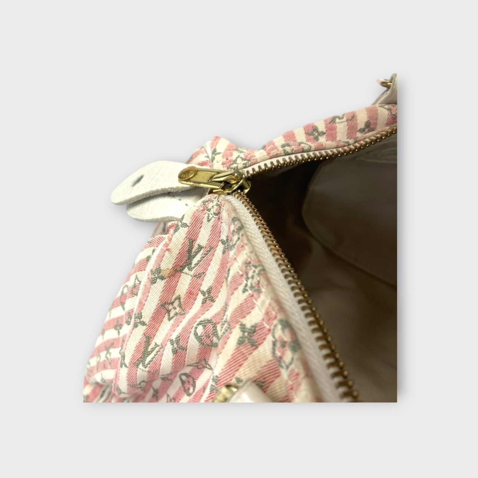 Louis Vuitton Monogram Mini Lin Croisette Speedy 30 Handbag Pink White M95501【B】