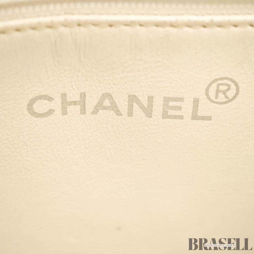 Chanel Reissue Tote Caviar Skin White Tote Bag White Women With Guarantee Card