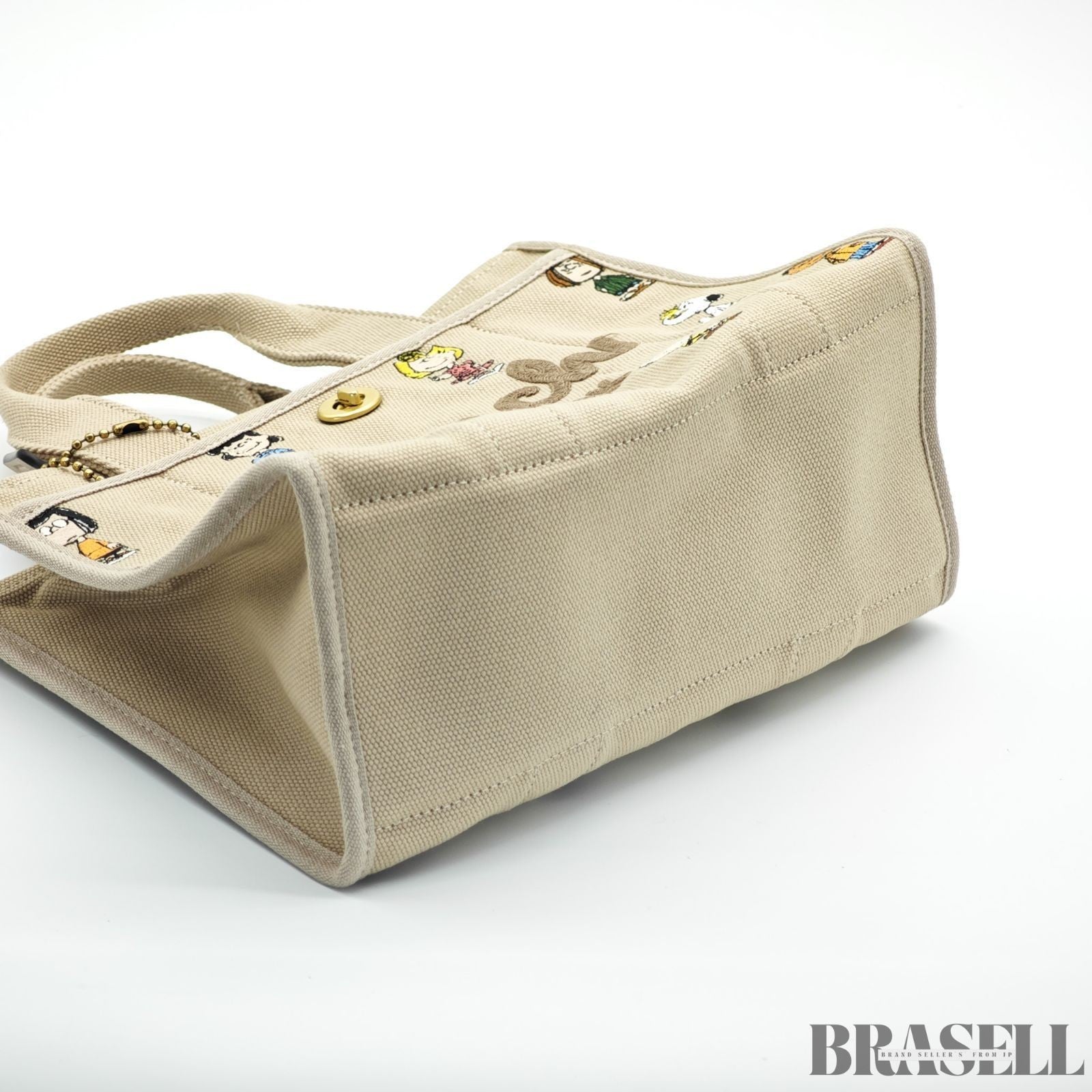 COACH x PEANUTS Snoopy Cargo 2-Way Tote Bag C2657 CBH43 Shoulder Bag Cute Beige
