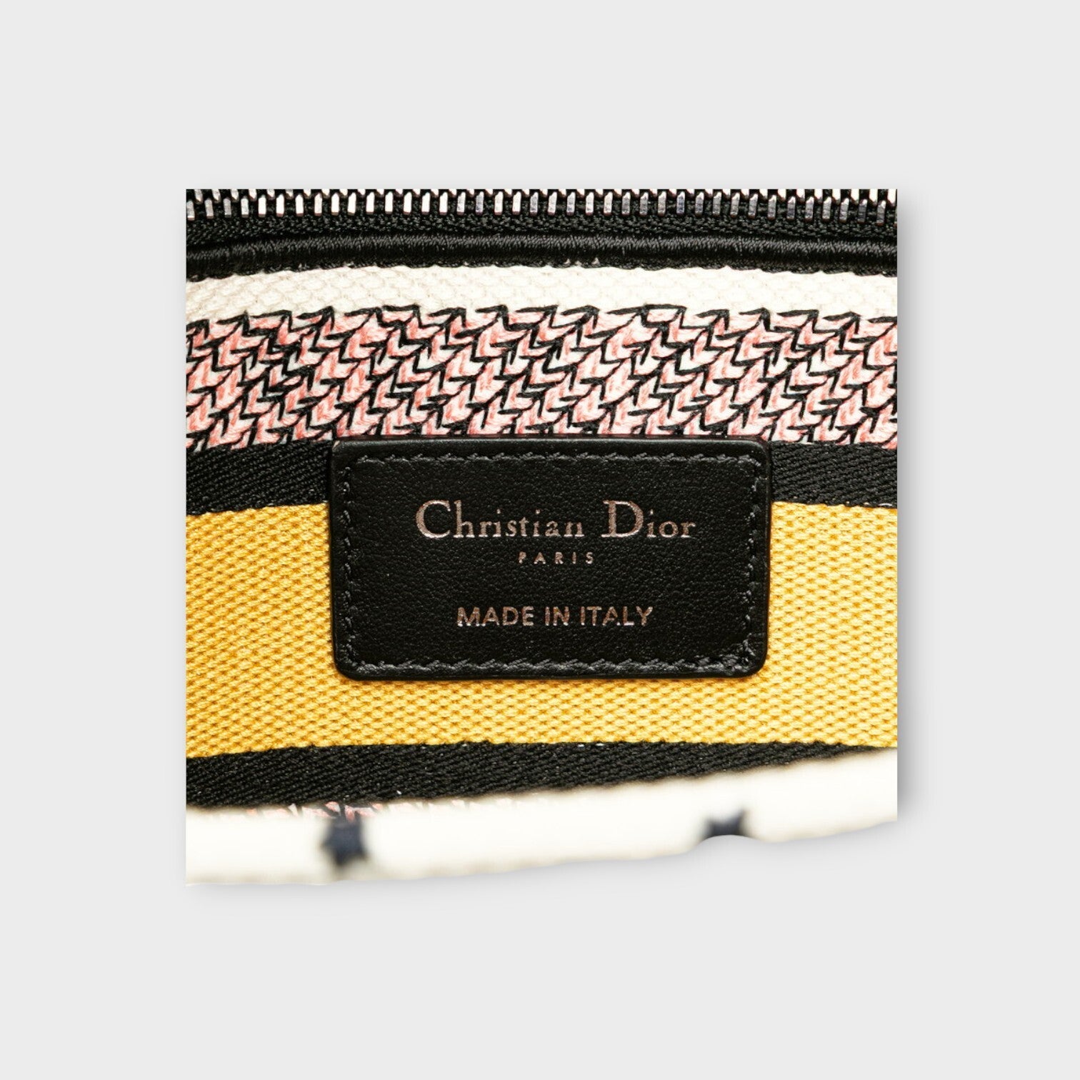 Dior Lady D-Lite Medium Handbag Shoulder Bag 2Way White Multicolor Canvas 【A】