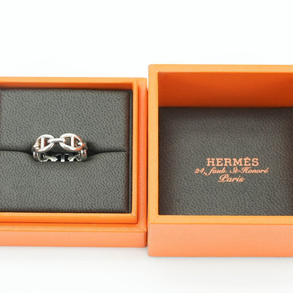 HERMES Anchaîne Chaine d'Ancre Ring Men's Silver SV925 #56