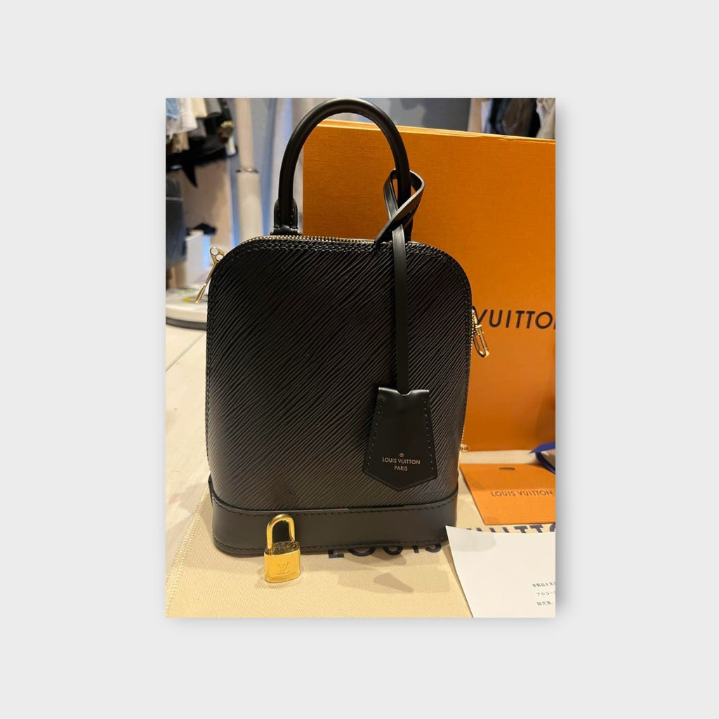 Louis Vuitton Alma Backpack Handbag Leather Black M25103