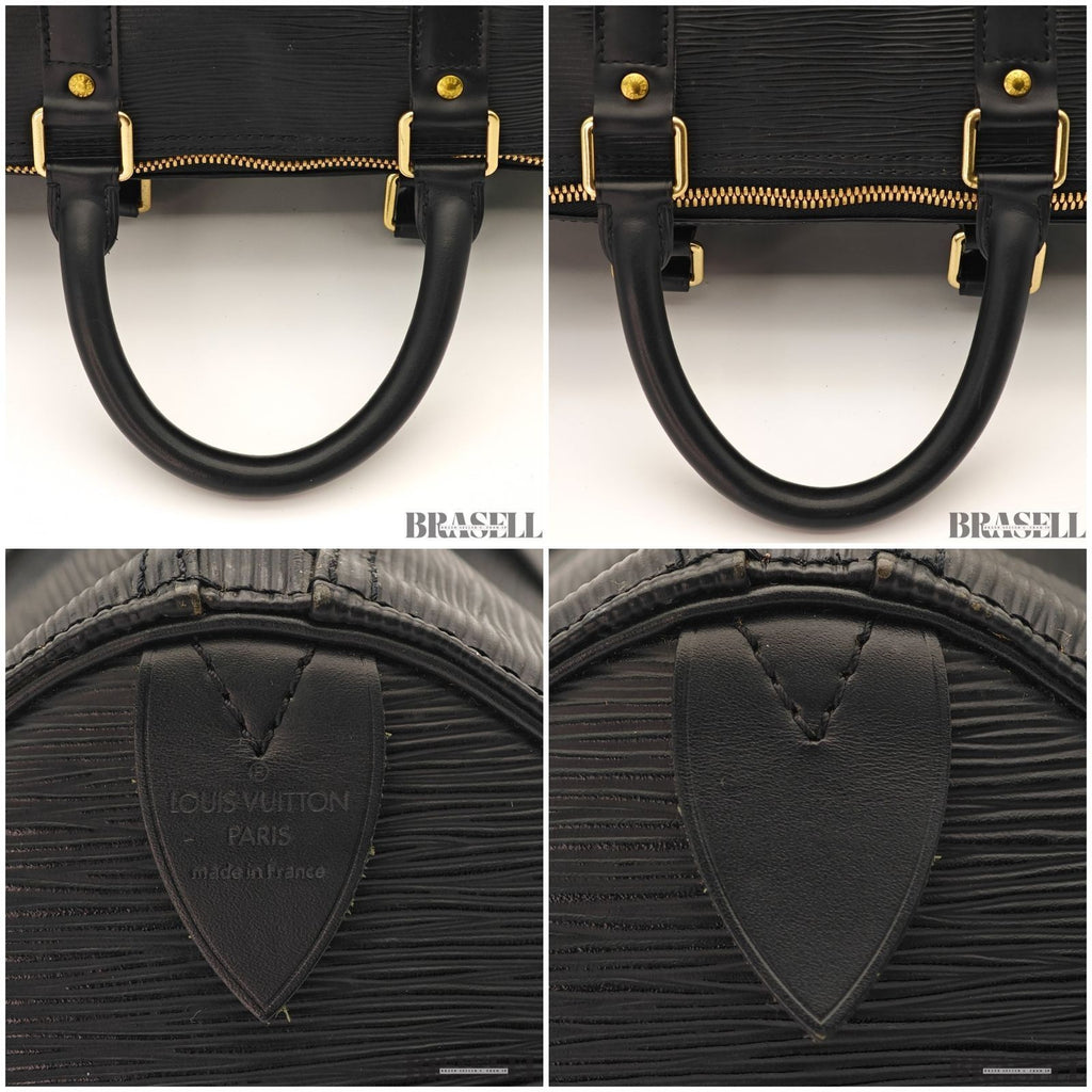 Louis Vuitton Epi Keepall 50 M42962 Boston Bag Travel Black Unisex w/Padlock Key