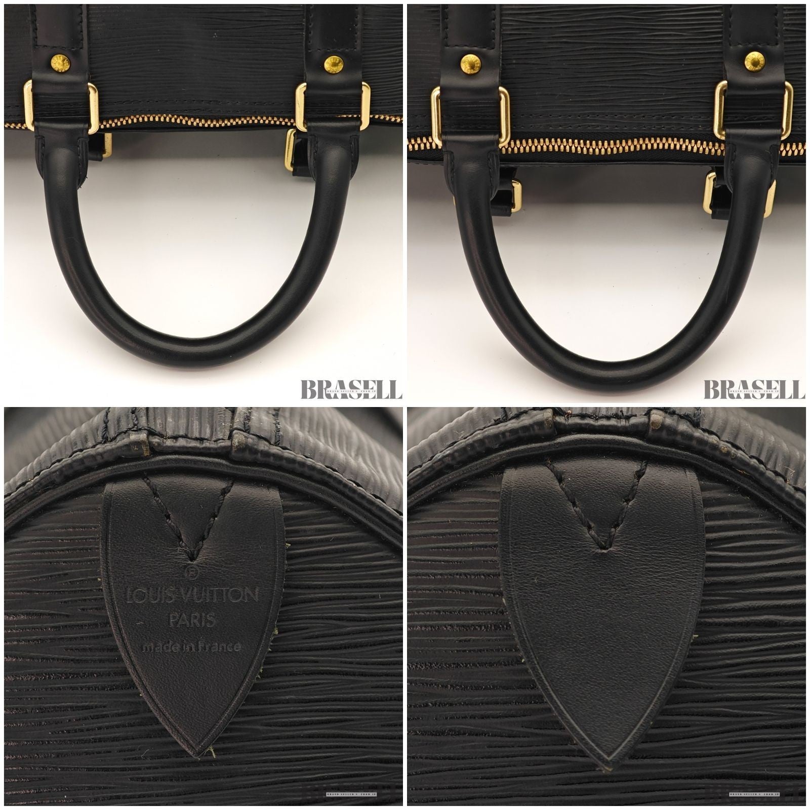 Louis Vuitton Epi Keepall 50 M42962 Boston Bag Travel Black Unisex w/Padlock Key