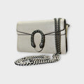 Gucci Dionysus Chain Shoulder Bag Leather Ivory Silver Hardware【A】