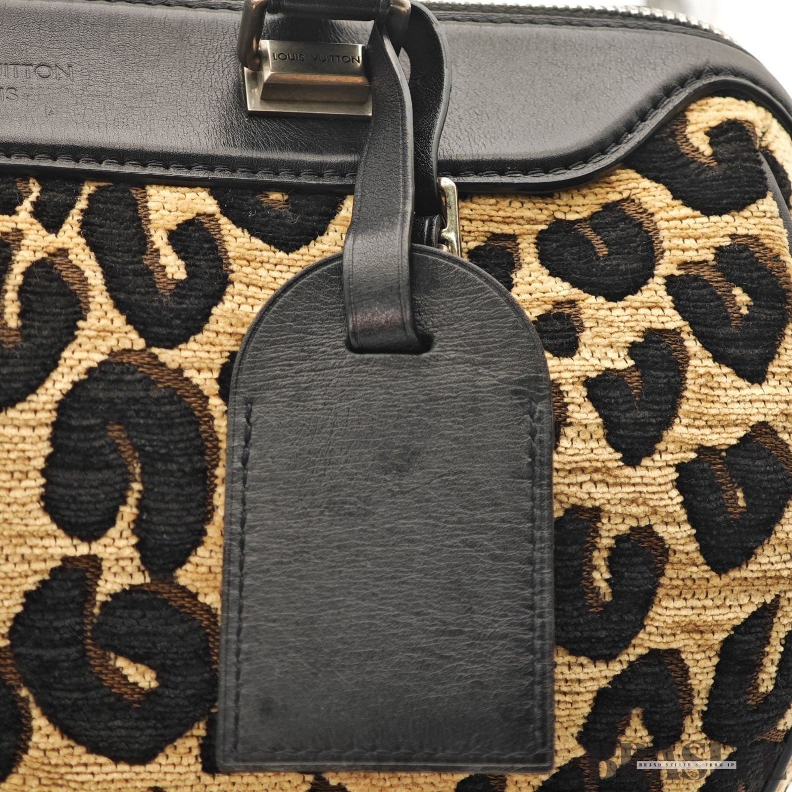 Louis Vuitton Leopard Speedy M97396 Handbag Mini Boston Bag Black Beige