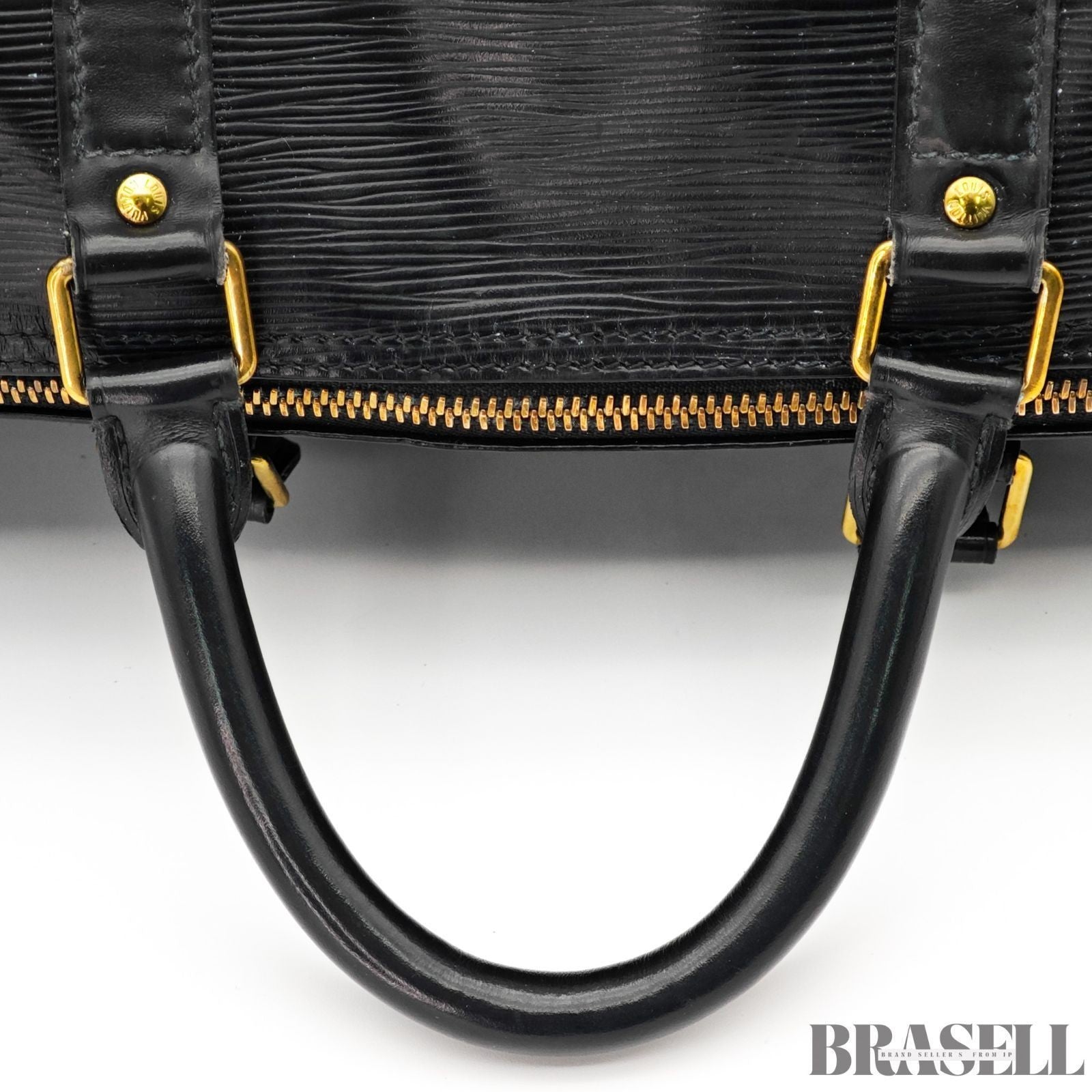 Louis Vuitton Epi Leather Keepall 50 Black Embossed Logo Boston Bag Travel Large