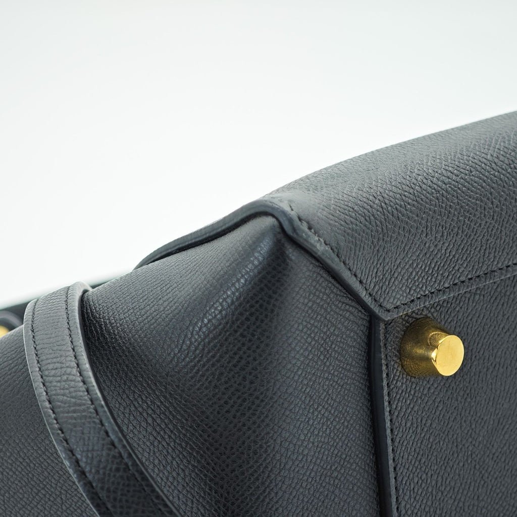 CELINE Luggage Shoulder Bag Leather 2-Way Black Women's