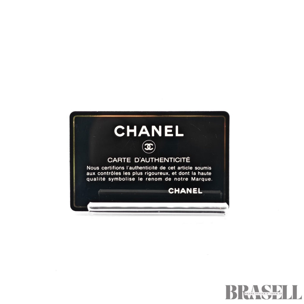 CHANEL Top Handle Bag Caviar Skin Black Handbag Women's Guarantee Card