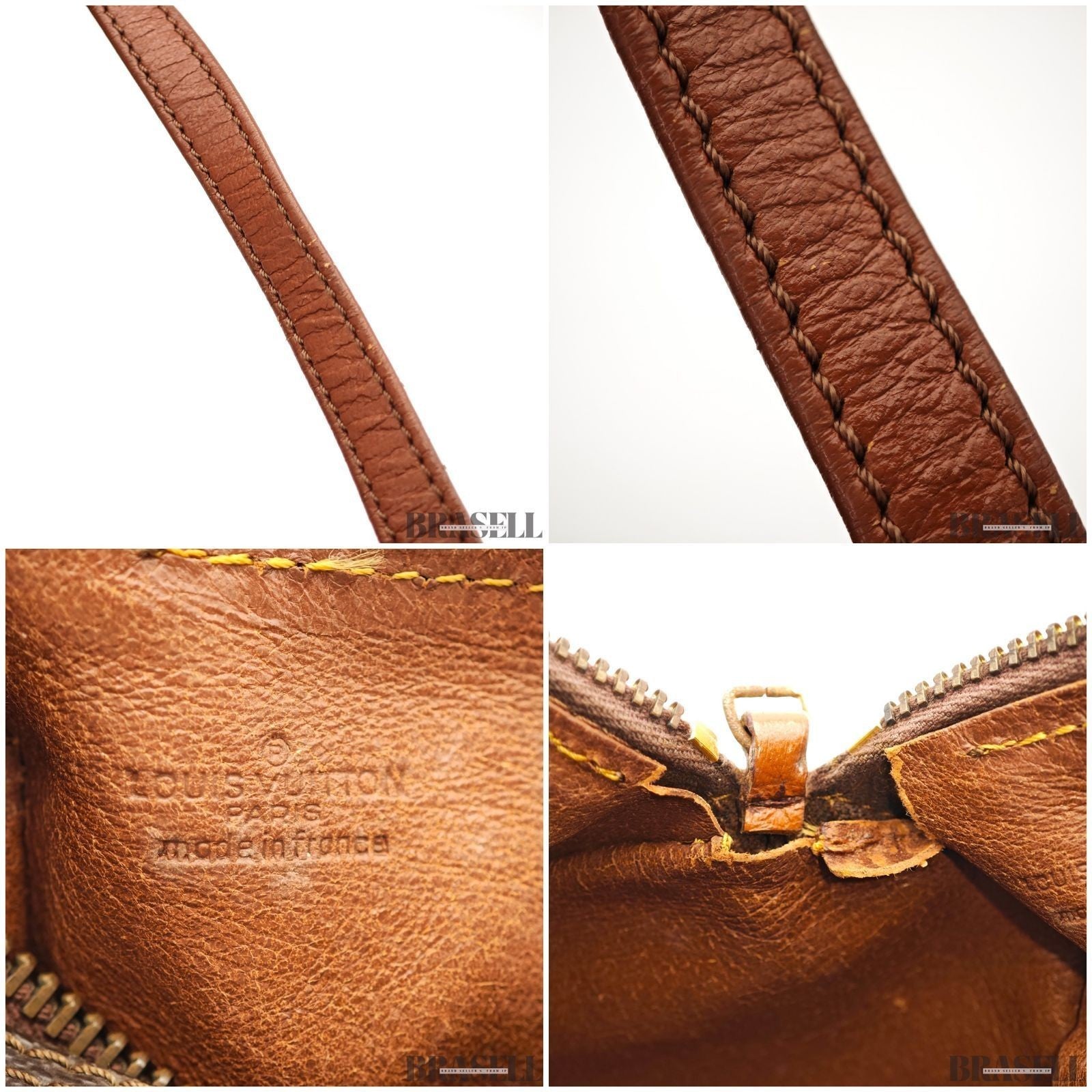 Auth Louis Vuitton Monogram Papillon GM M51365 Handbag Tote Bag Brown w/Poach