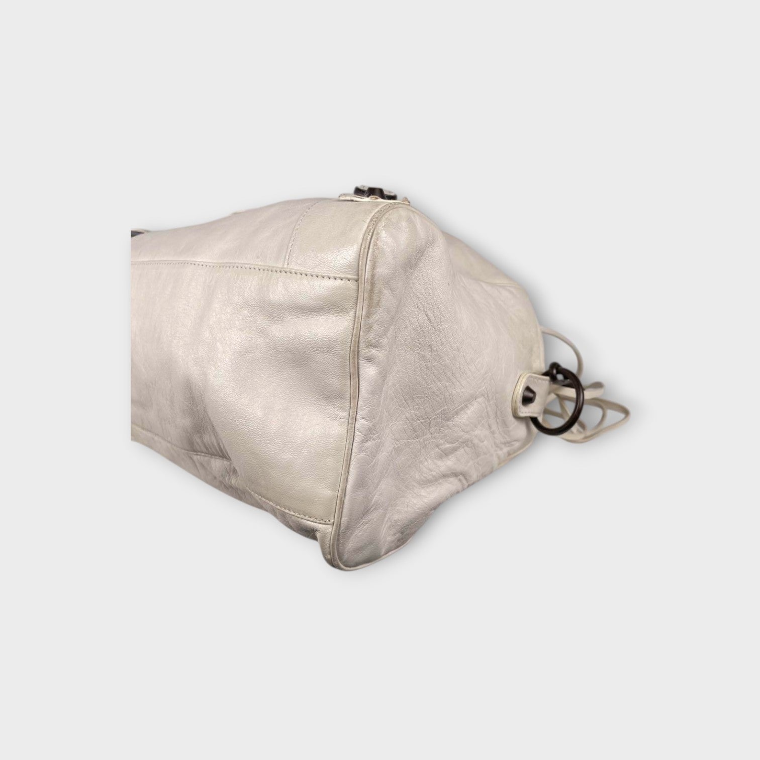 Balenciaga 2Way Handbag Shoulder Bag White Leather Zip 【B】