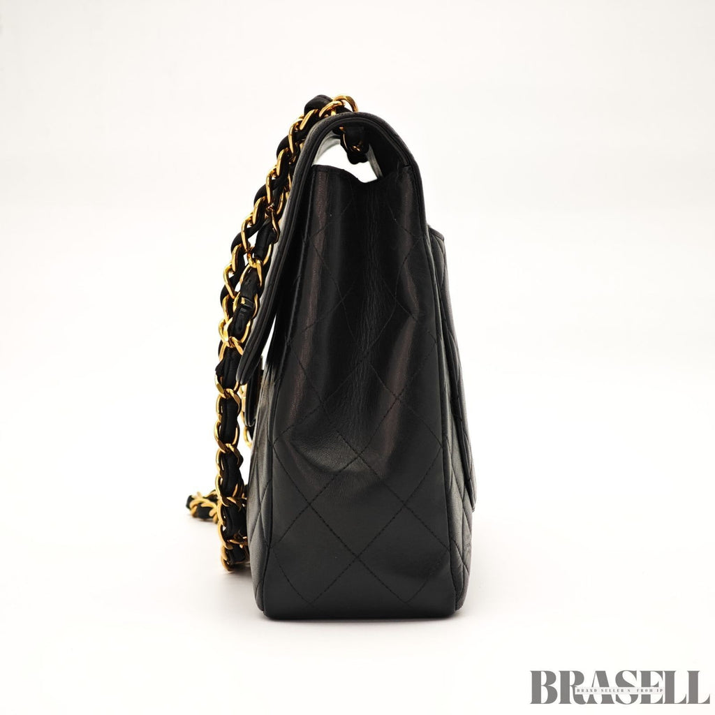 CHANEL Maxi Jumbo Matelasse 30 Shoulder Bag Chain Shoulder Bag Double Flap Black