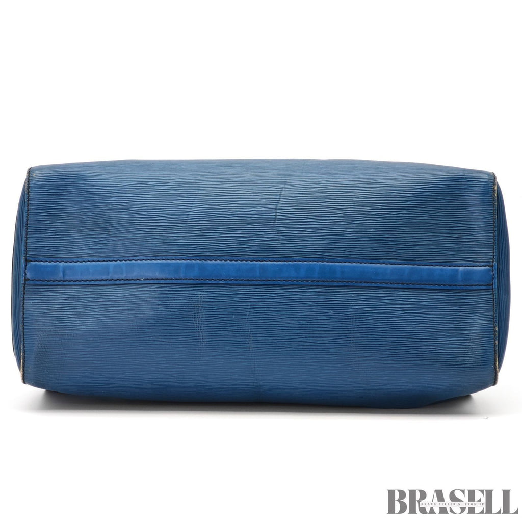 LOUIS VUITTON M42985 Epi Speedy 40 Boston Bag Handbag Blue Leather VI1900