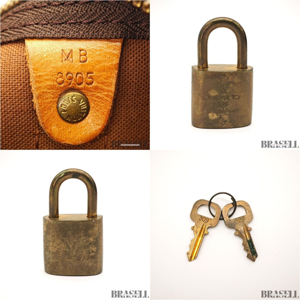 Louis Vuitton Keepall 50 Monogram M41426 Boston Bag Brown With Padlock Key