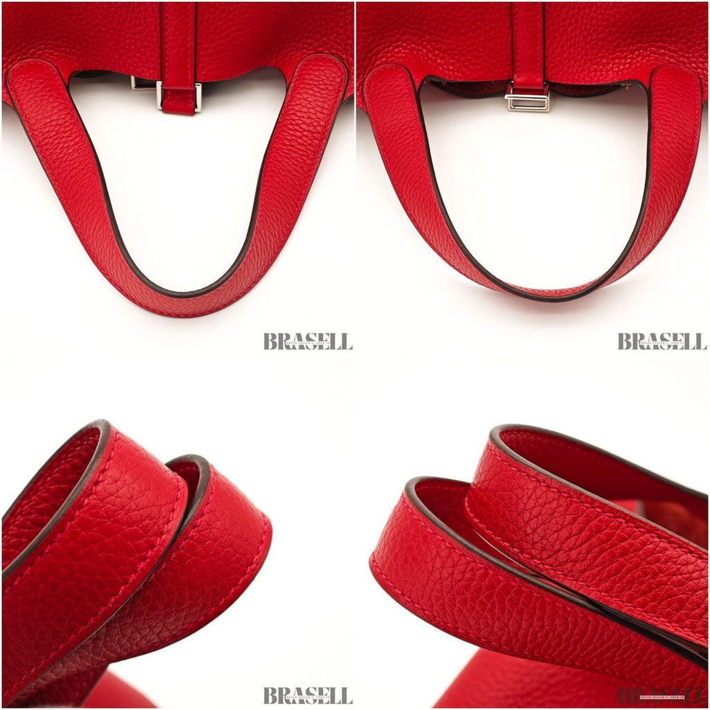 Hermes Picotin Lock PM Rouge De Coeur Bucket Bag With Box Dust Bag Padlock Key
