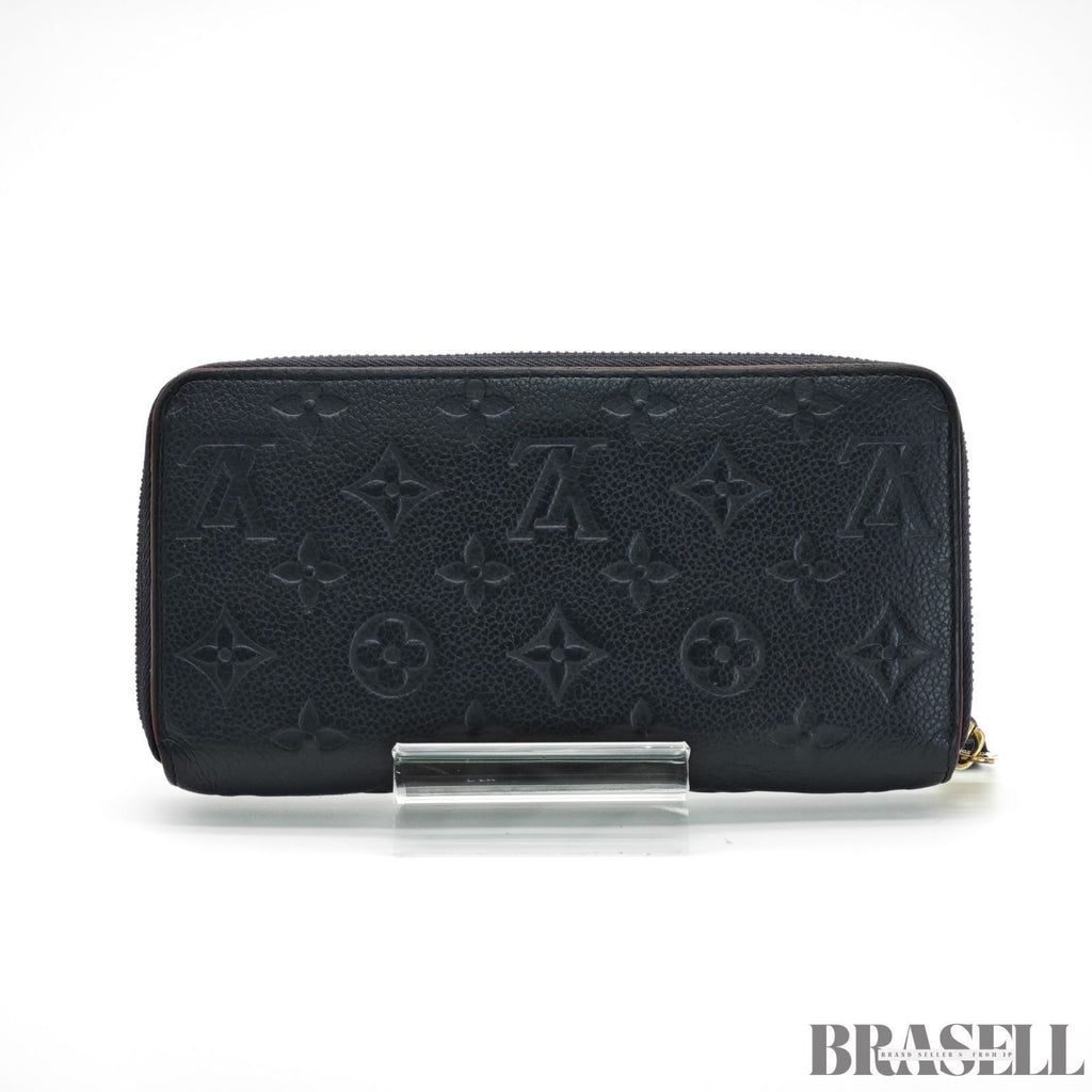 Louis Vuitton Monogram Empreinte Zippy Wallet Marine Rouge Leather M62121 Navy