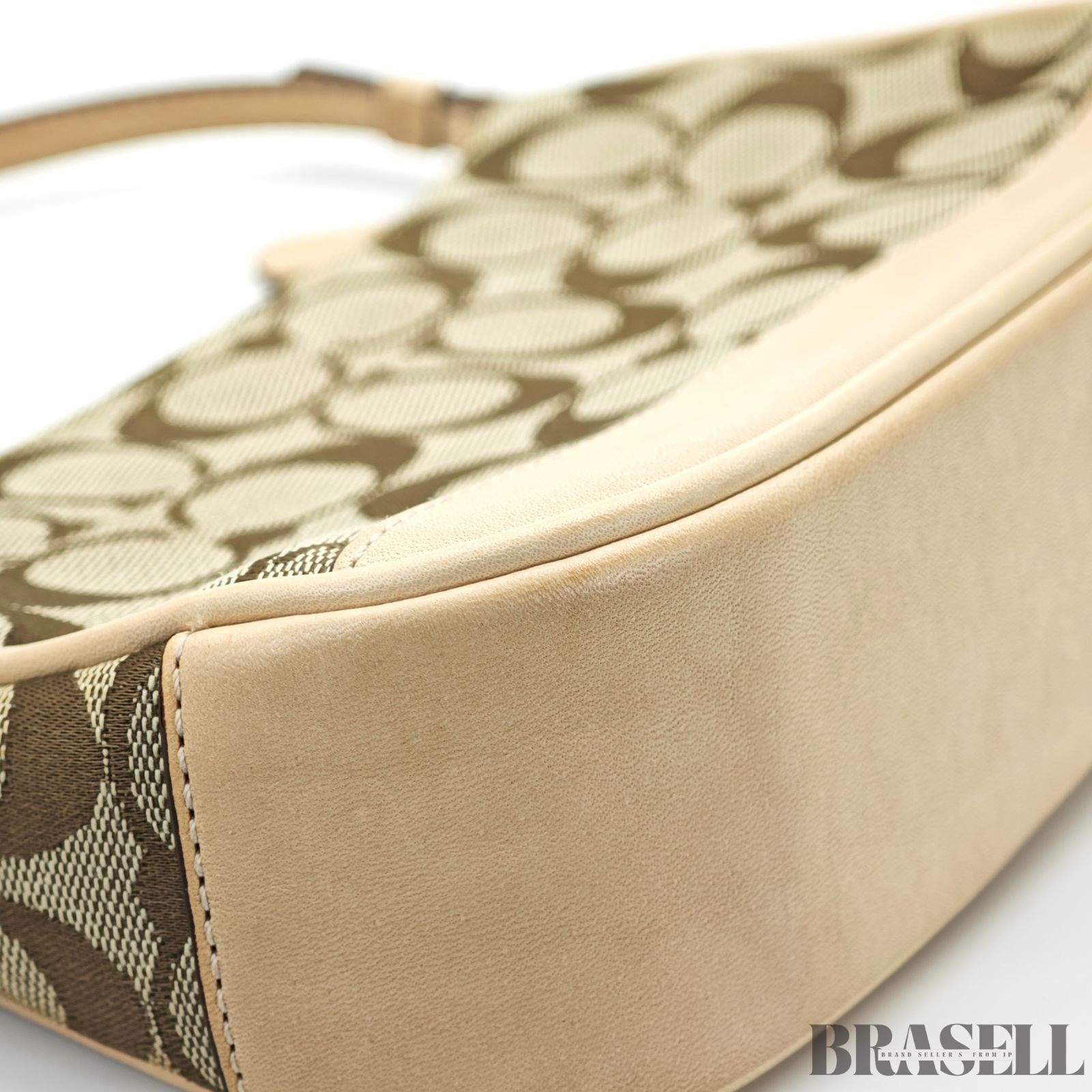 COACH Signature Mini Bag Beige Handbag Women's with Dust Bag