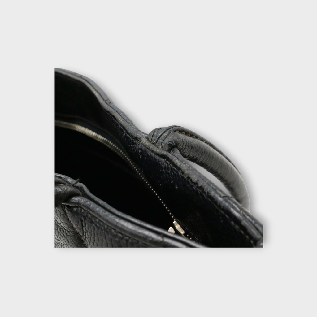CHANEL Matelassé Coco Mark Reissue Tote Caviar Skin Leather Black 【B】