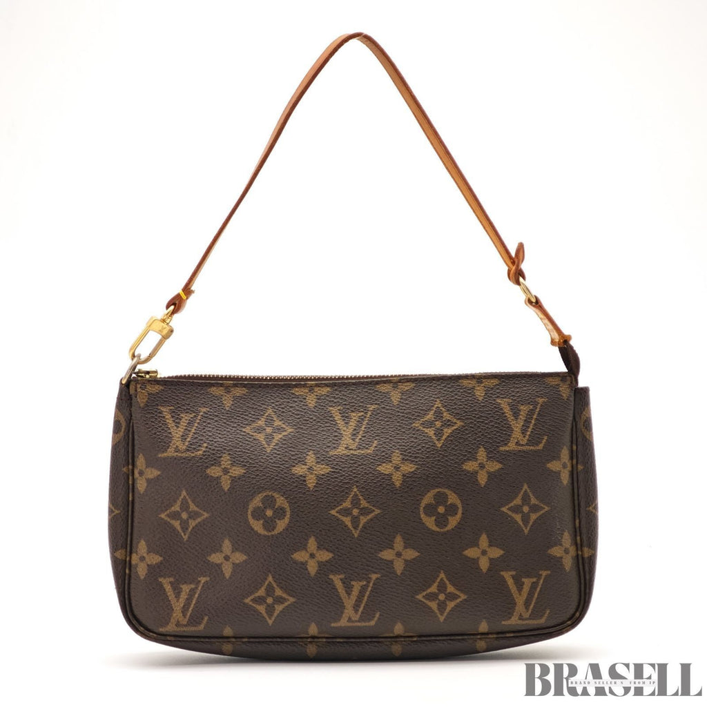LOUIS VUITTON Pochette Accessoires Hand Bag Monogram Leather Canvas M51980
