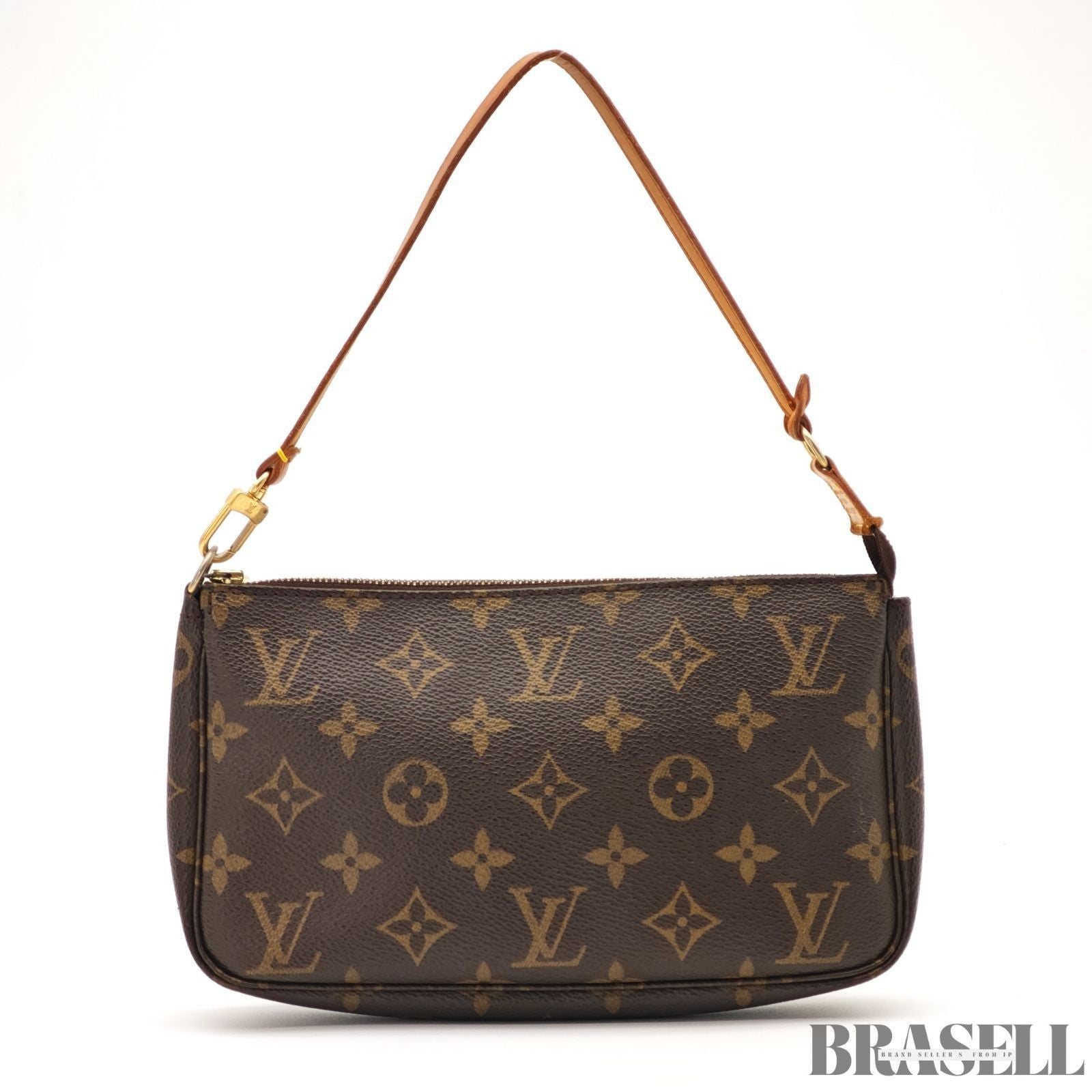 LOUIS VUITTON Pochette Accessoires Hand Bag Monogram Leather Canvas M51980