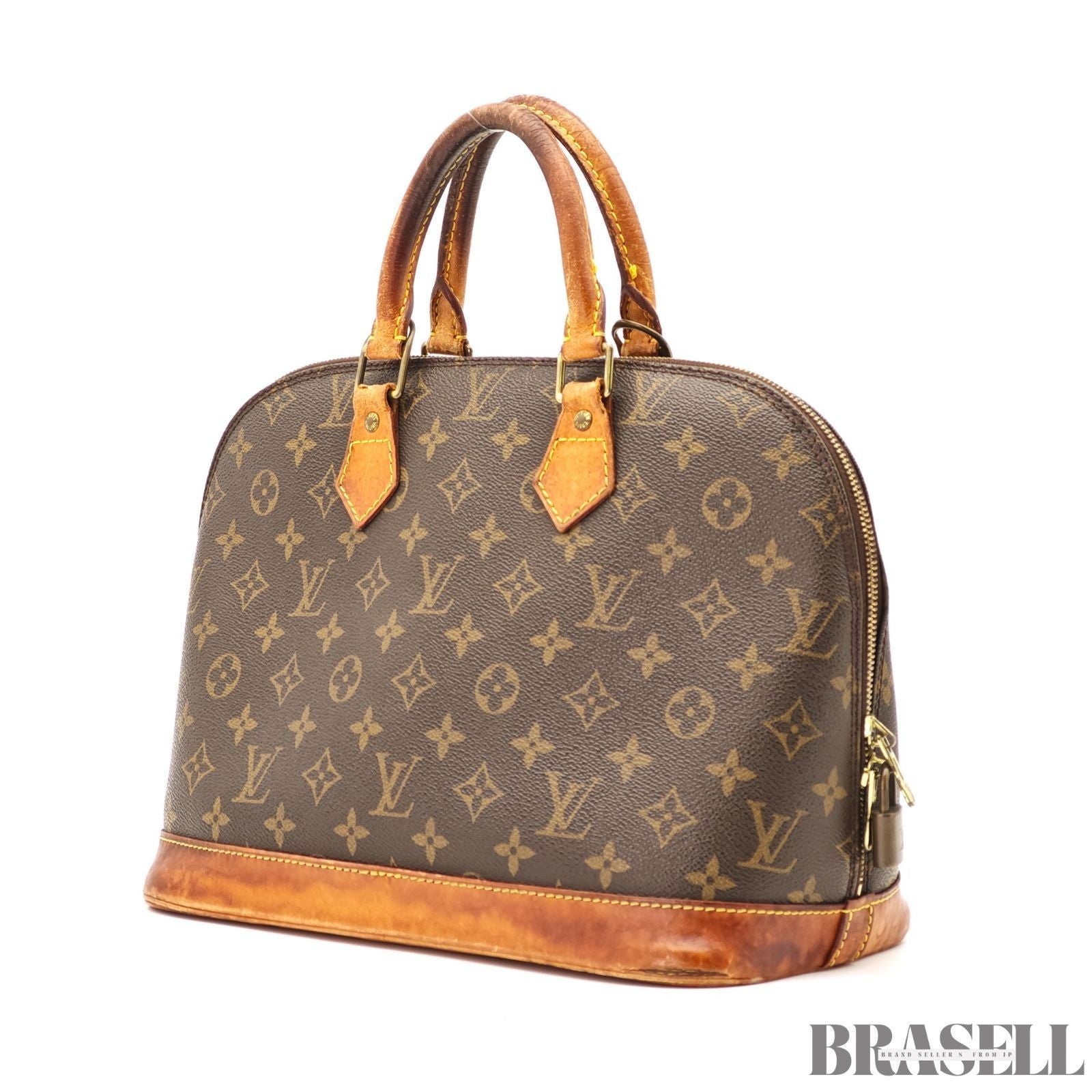 LOUIS VUITTON Alma PM Handbag M51130 Monogram Leather Brown FL1010