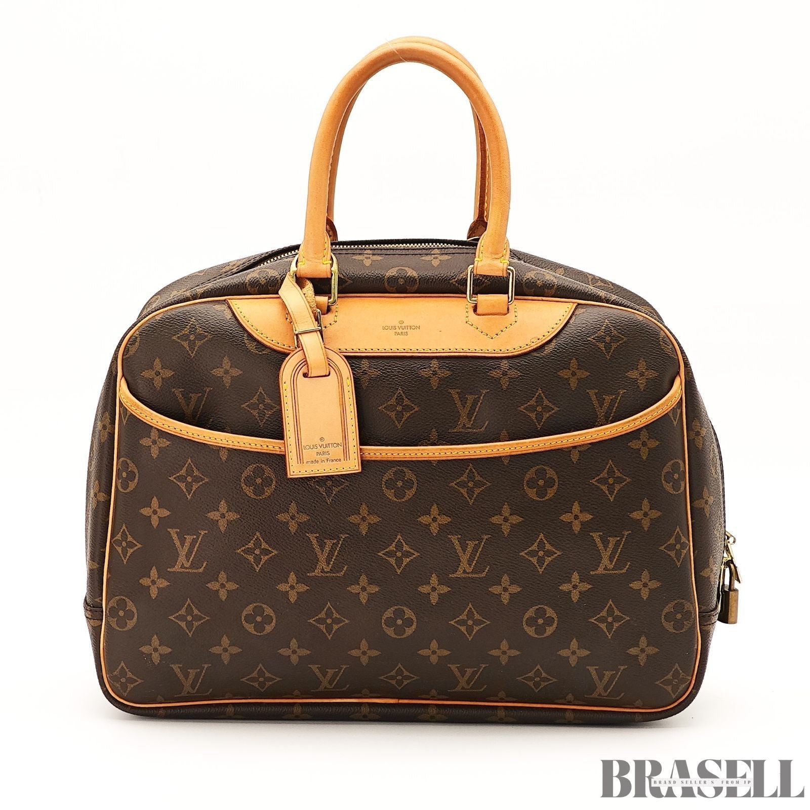 LOUIS VUITTON Deauville Hand Bag Monogram Leather Canvas Brown M47270 MB0055