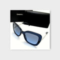 CHANEL Sunglasses Matelassé Indigo Blue Silver CH5478A Square 4□21-135 【A】