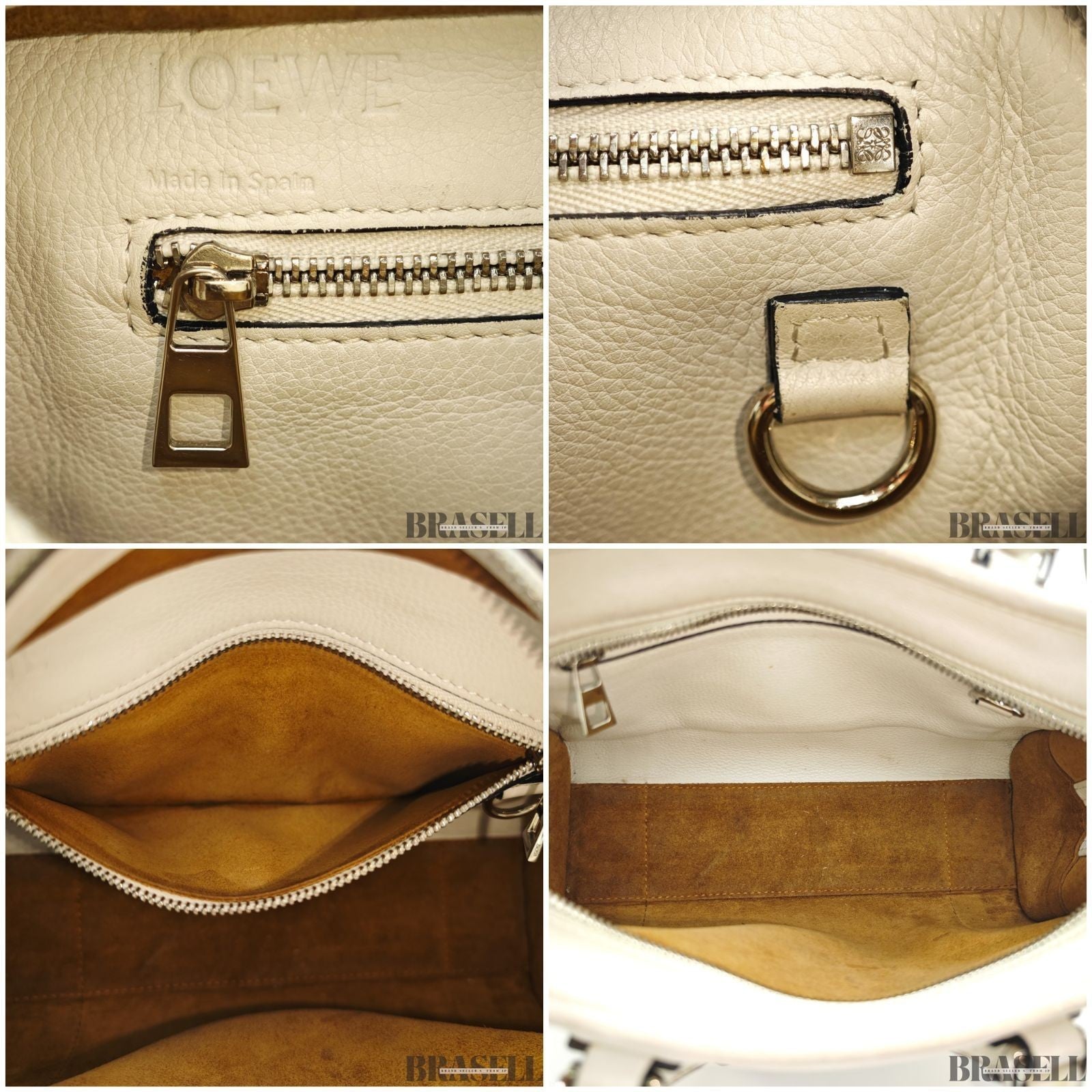 Loewe Amazona 23 A039N07X02 Handbag Shoulder Bag 2Way Pearl Gray Leather