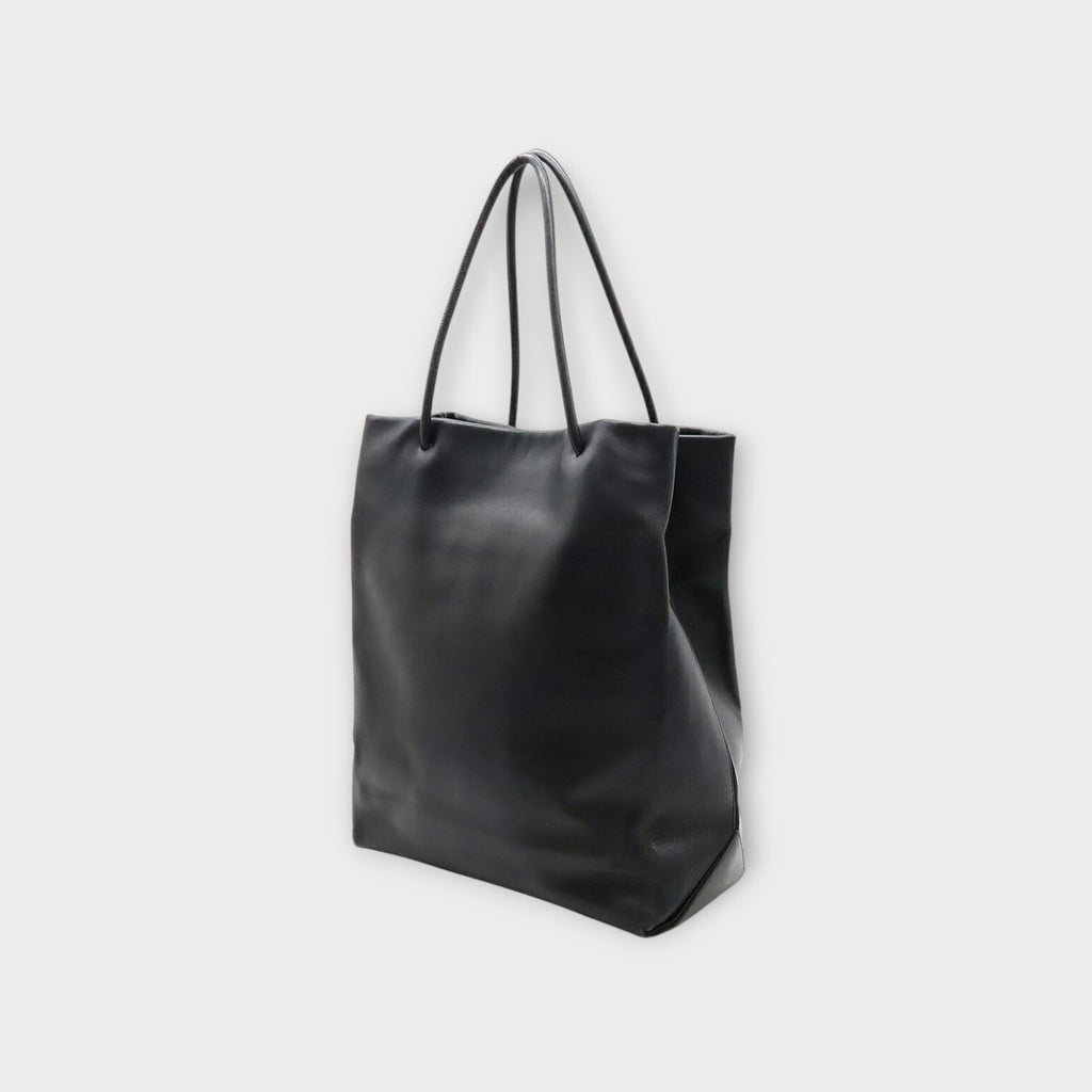 CHANEL Essential Medium Tote Bag Shoulder Bag Logo Leather Black 【B】